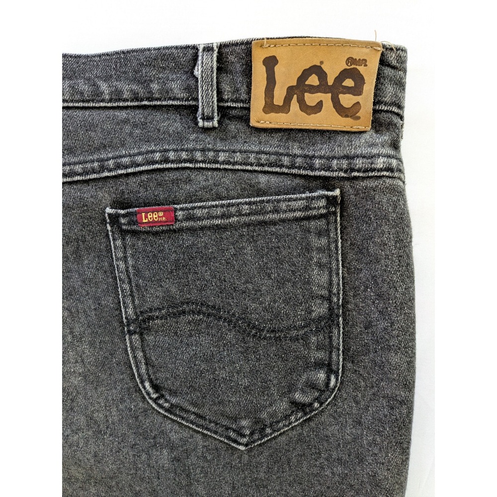 Vintage Lee Mens Acid Wash Black Jeans Straight Leg Made in USA 46x30 210-2009